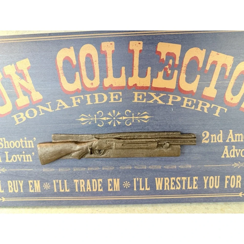A Simpler Time Gun Collector Wood Sign 3D Rifle 2nd Amendment Wall Decor 24